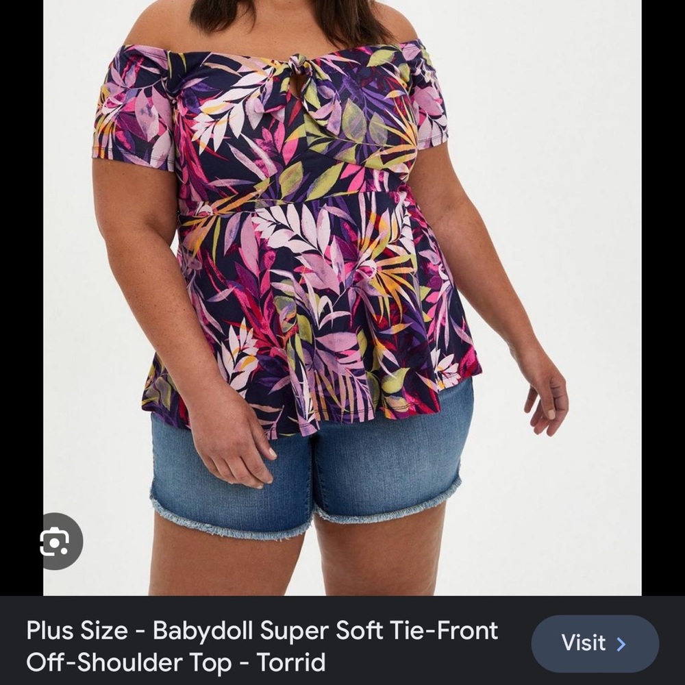 Torrid Babydoll Off-Shoulder top. NWT